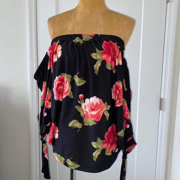 🌺👚 NWT dereck  ❤️ juniors off shoulder shirt xl - Picture 5 of 6